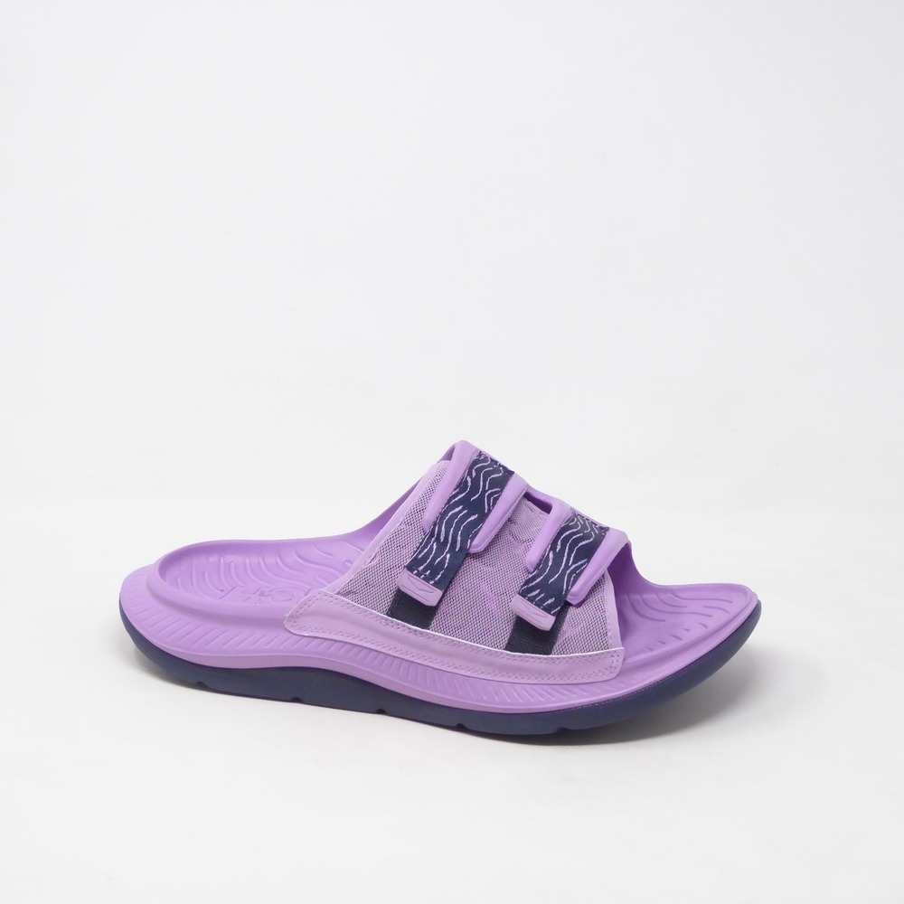 Hoka Mens Ora Luxe Recovery Slide Violet Purple Adjustable Strap Sandals Size 13